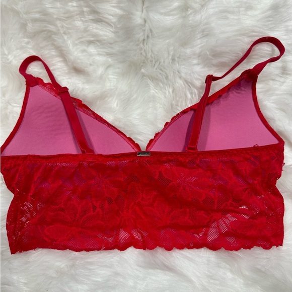 Red PINK Victorias Secret Bralette Lace Set - Picture 6 of 12